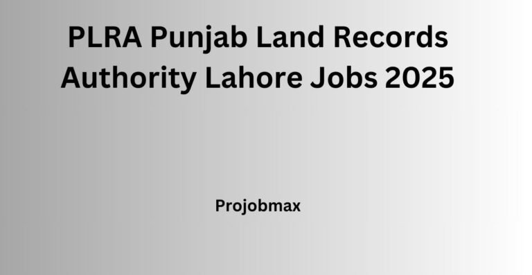 PLRA Punjab Land Records Authority Lahore jobs